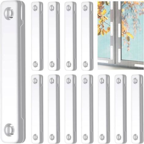 Lot de 12 aimants pour moustiquaire de fenêtre - Blanc