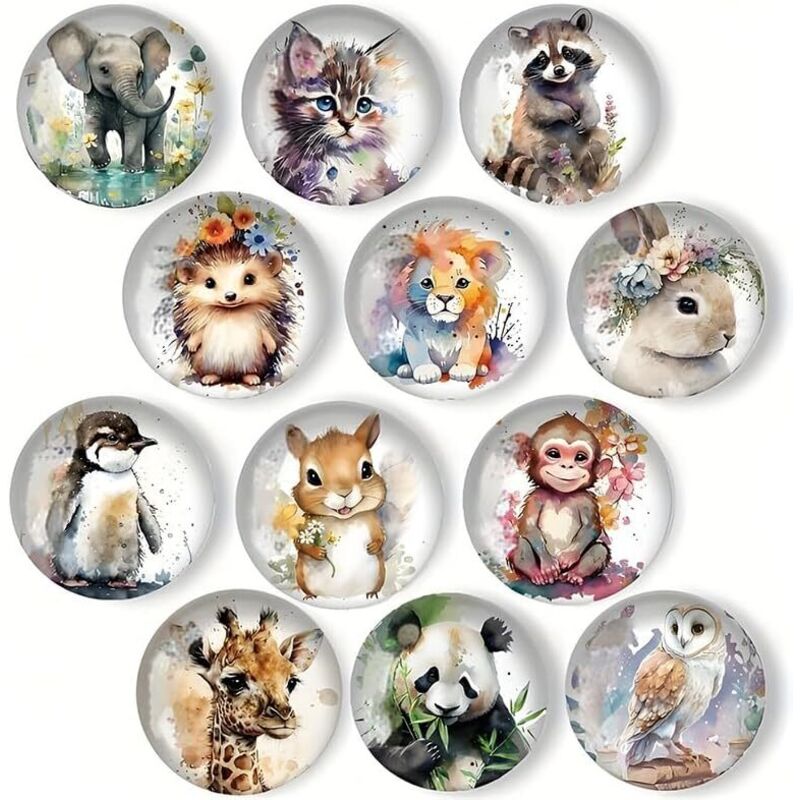 Lot de 12 aimants pour réfrigérateur, Aimants Décoratifs, Magnet Frigo Enfant, 3D Magnet Frigo pour armoires de Bureau, Tableaux Blancs et Photos