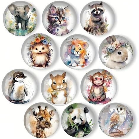 Lot de 12 aimants pour réfrigérateur, Aimants Décoratifs, Magnet Frigo Enfant, 3D Magnet Frigo pour armoires de Bureau, Tableaux Blancs et Photos Aimants décoratifs pour la Maison