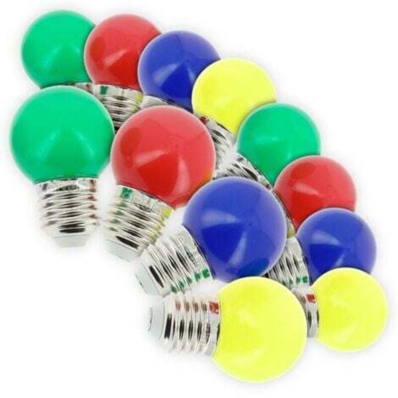 Lot de 12 ampoules E27 3W Panaché Guirlande guinguette outdoor
