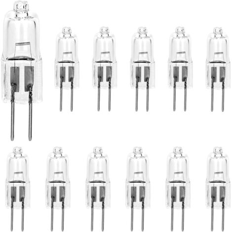 Lot de 12 ampoules halogènes G4 20 W à intensité variable, blanc chaud 2700 K, 12 V, 290 lumens