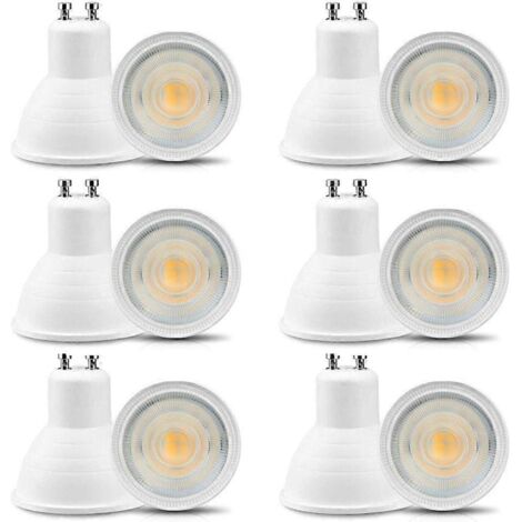 Lot de 12 ampoules LED GU10 6 W 220-240 V, blanc chaud 3000 K, 600 lm, remplace les ampoules halogènes 50-60 W, non dimmables, faisceau concentré, angle de diffusion de 30° [Ener