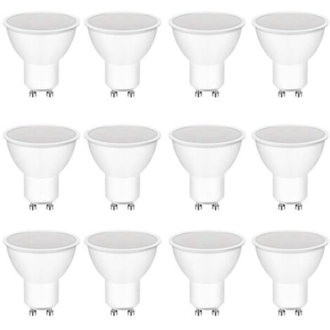 Lot de 12 ampoules LED GU10, équivalent 5 W, 3000 K, 400 lm, angle de diffusion 120°, 220-240 V CA, non dimmables, sans scintillement, économie d'énergie, lumière blanc chaud…-AquaForge