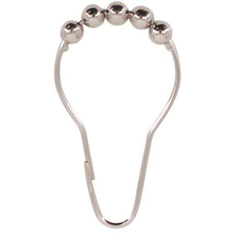 Lot de 12 anneaux de douche L. 7.5 cm, SENSEA chrome