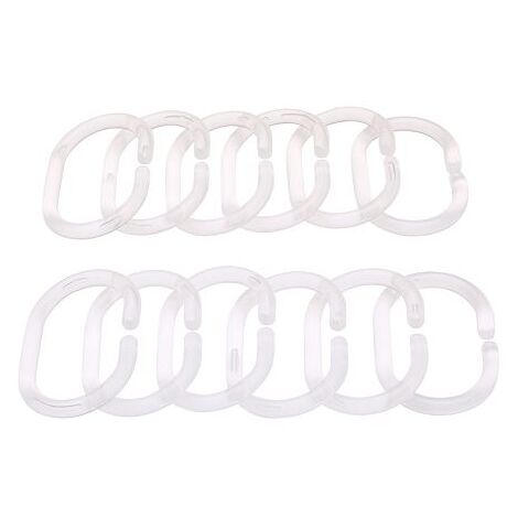 Lot de 12 anneaux pour rideau de douche accessoires de salle de bain de couleur blanche