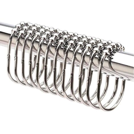 lot De 12 Anneauxensemble D'anneaux/crochets De Rideau De Douche Larges, Finition Bronze Huil Dcoratif, Rouleaux Faciles  Glisser, Acier Inoxydabl