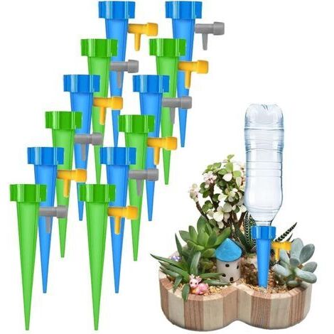 Lot de 12 arroseurs automatiques réglables et faciles à utiliser pour plantes en pot, fleurs, jardin, plantes d'intérieur