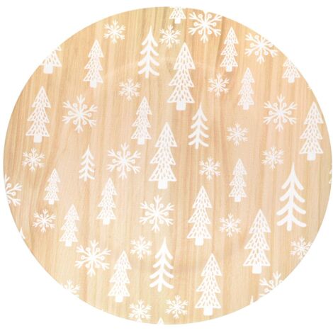 Lot de 12 assiettes de présentation effet bois SAPINS