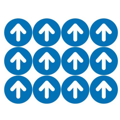 LOT DE 12 AUTOCOLLANT SPECIAL SOL FLECHE SPECIAL COMMERCE CORONAVIRUS (O0173). Bleu .  - Bleu