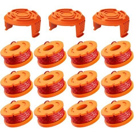 Lot de 12 bobines de fil de coupe-bordures de 3 m - WA0004.1/WA0010 Bobine de fil de coupe-bordures Ø1,65 mm, (12 fils de coupe-bordures, 3 protections)