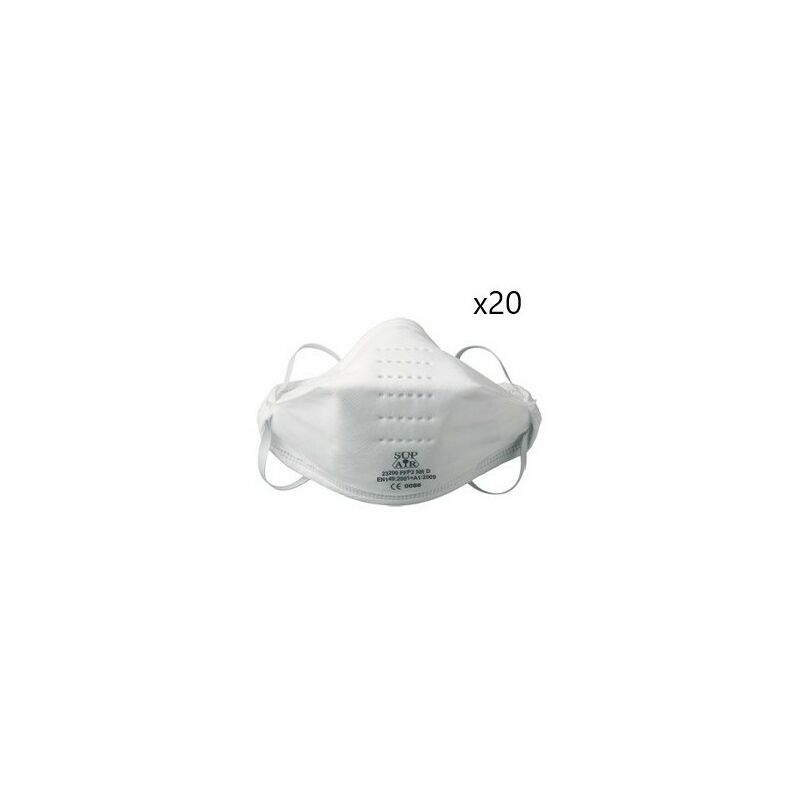 Boite de 20 Masques de Protection FFP2 Filtrant Plié sup-air Emballage Individuel - 23200