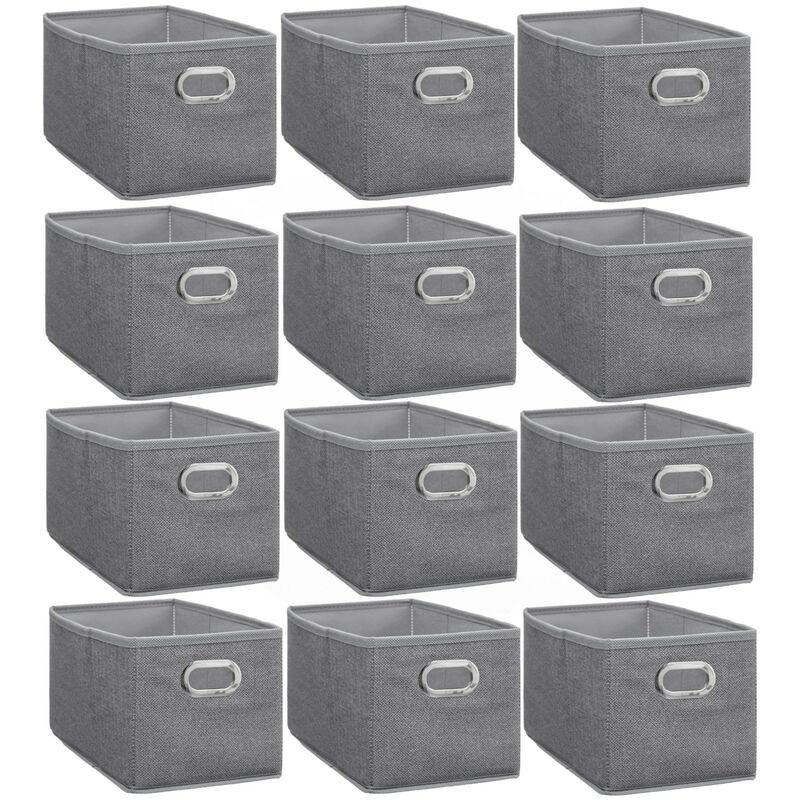 Lot de 12 Boites de rangement en tissu avec poignée
