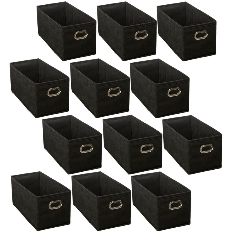 Lot de 12 Boites de rangement en tissu avec poignée