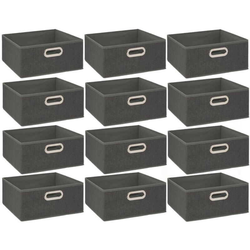 Lot de 12 Boites de rangement en tissu