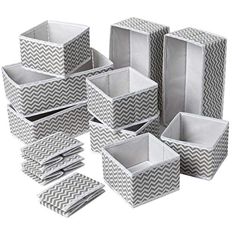 Lot de 12 boîtes de rangement, organisateur de tiroir pliable non tissé pour sous-vêtements, soutiens-gorge, cravates, chaussettes, boîte de