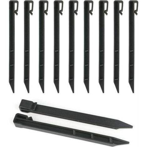Lot de 12 bordures de jardin robustes en plastique de 25 cm, avec piquets d'ancrage pour délimitation et aménagement paysager.