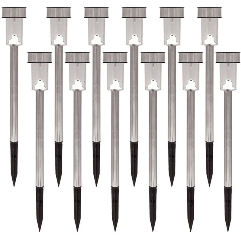 Lot de 12 bornes solaires à led lampes de jardin à planter(lumière chaude)