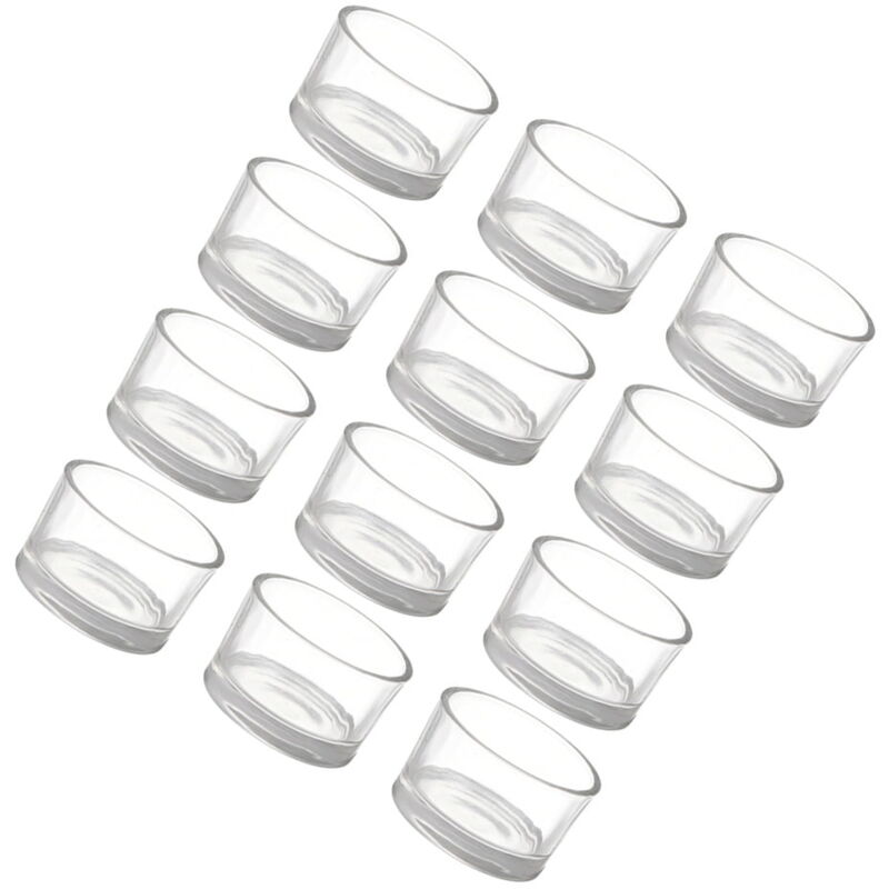 Feiyue - Lot de 12 bougeoirs en verre transparent pour bougies chauffe-plat