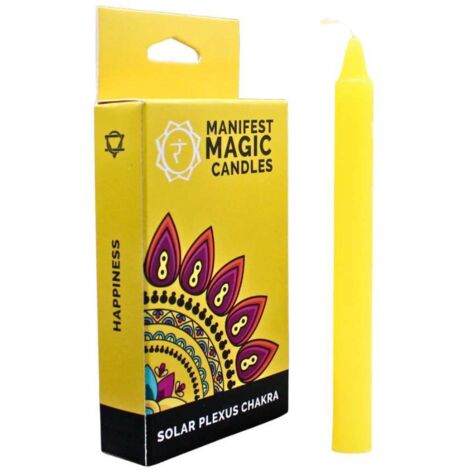 Lot de 12 bougies magiques Chakra du plexus solaire