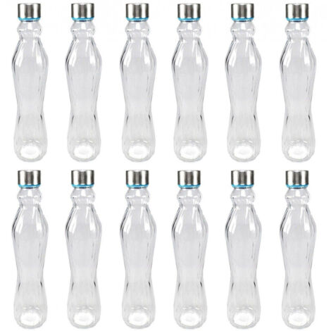 Lot De 12 Bouteilles En Verre Avec Bouchon En Acier 500ml Boissons D'eau