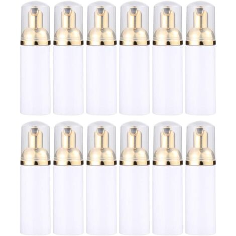 Lot de 12 Bouteilles Moussantes de 30 ML Distributeurs Portables en Pet pour Voyage pour Soins de Visage et Compact