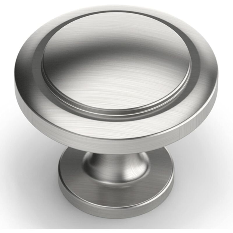 Lot de 12 Bouton de Meuble Bouton Porte Cuisine Rond Boutons de Porte Alliage de Zinc Bouton Porte Placard Nickel Brossé Bouton Porte Poignée Cuisine