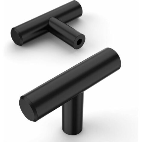 Lot de 12 Bouton de Meuble Noir Boutons de Porte pour Placards Acier Inoxydable Bouton Porte Cuisine Boutons de Placard H268