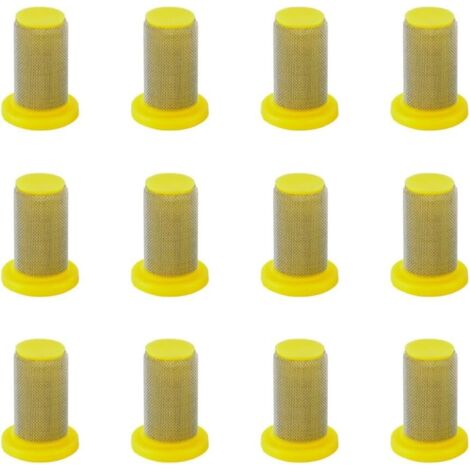 Lot de 12 buses pulvérisation, pulvérisation en acier inoxydable, filtres maille, plastique pour KnapsackSprayer PTO machines marquage ligne (Vert-100 Jaune -