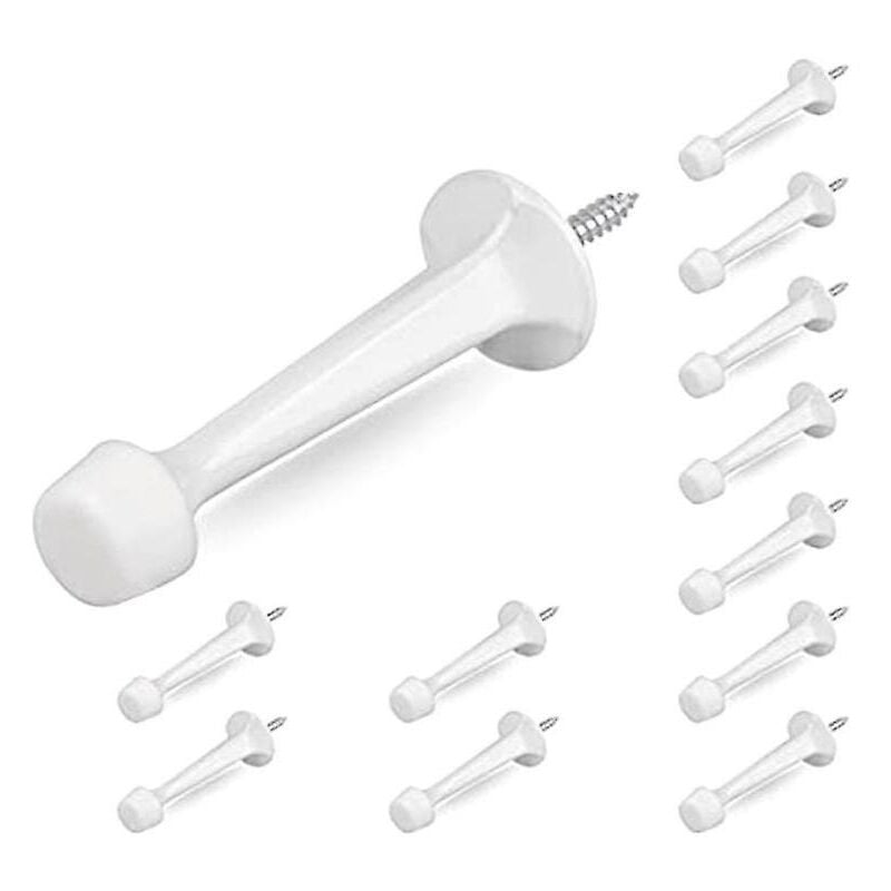 Lot de 12 butées de porte solides et rigides robustes avec embouts en caoutchouc en alliage de zinc moulé sous pression pour Wa