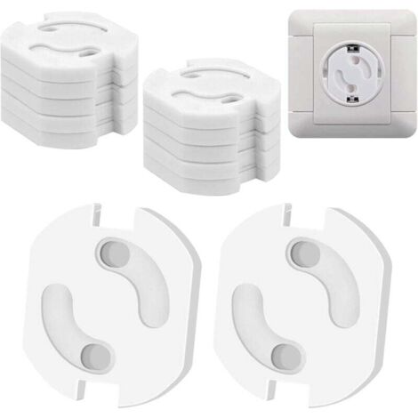 Lot de 12 cache-prises avec mécanisme rotatif - Protection enfant - Pour bébés et jeunes enfants