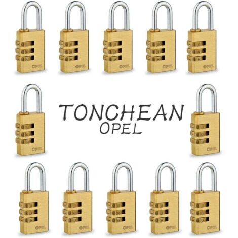 Lot de 12 Cadenas à Code 3 Chiffres Sécurité Imperméable pour Casiers Scolaires Portails Clôtures Extérieur Intérieur