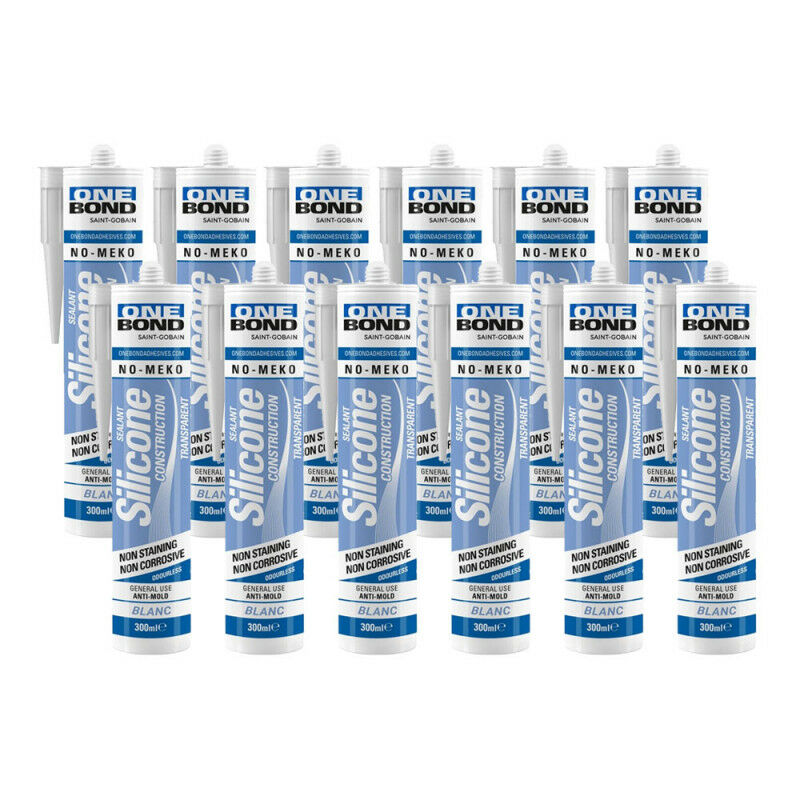 Saint Gobain - Lot de 12 cartouches silicone construction blanc 300 ml - OneBond 63642597423x12