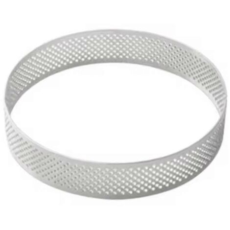 Lot de 12 cercles à tartelettes ronds de 10 cm avec trous, en acier inoxydable, pour tartes aux fruits