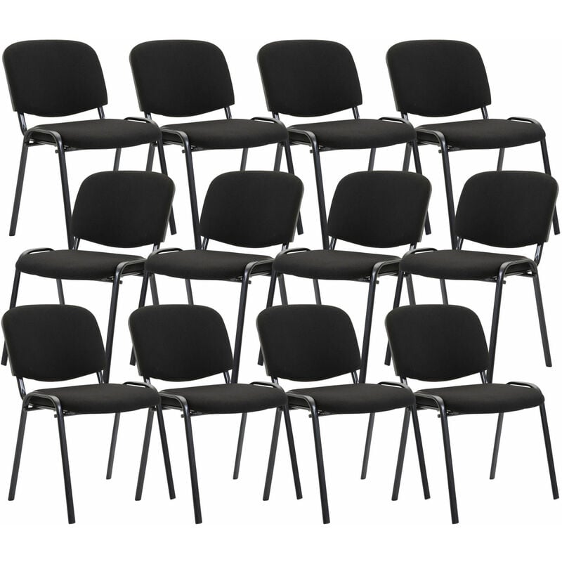Lot de 12 chaises empilables Ken en tissu Noir