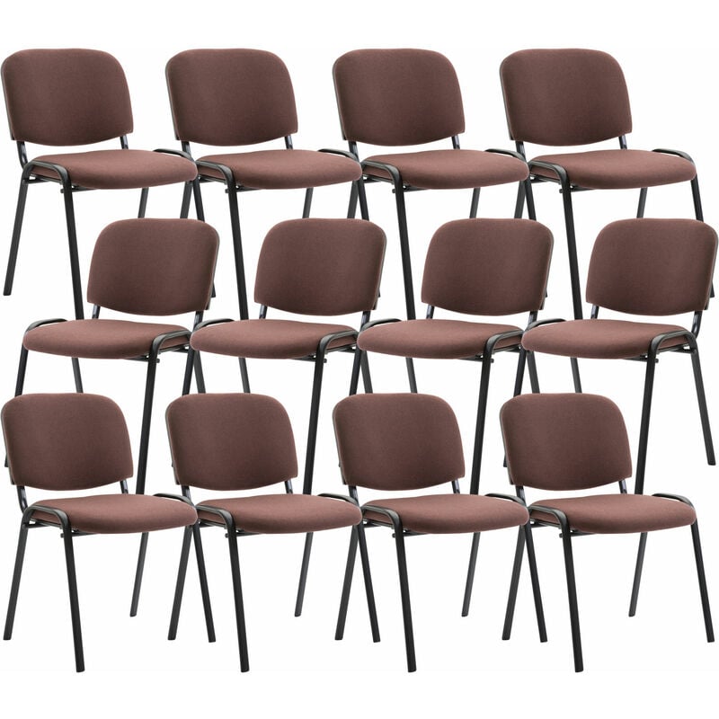 Lot de 12 chaises empilables Ken en tissu Marron
