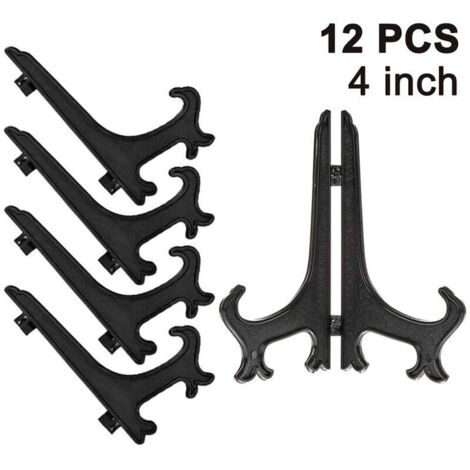 Lot de 12 chevalets en plastique porte-assiettes - Présentoirs pour la présentation des assiettes à collectionner