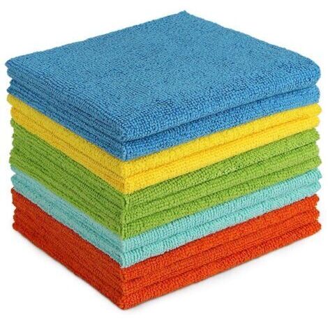 Lot de 12 Chiffons de Nettoyage en Microfibre, Torchons Lavette Microfibre Ménage Plus Doux, Plus Absorbants, Non Pelucheux, pour Maison, Cuisine, Voiture, Cenêtres e Vitre 30 x 30cm