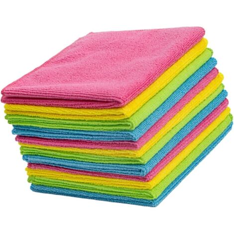 Lot de 12 chiffons en microfibre pour le lavage de voiture et le nettoyage de la cuisine