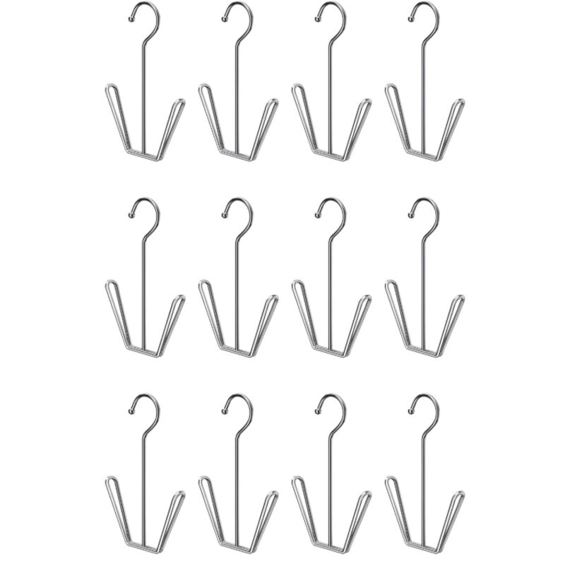 Lot de 12 Cintres à Chaussures en Acier Inoxydable,Support à Chaussures Multifonctionnel, à Double Crochet, de Séchage de Chaussures pour