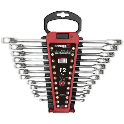 Lot de 12 clés à bec doubles Flat Star DOGHER 454-022