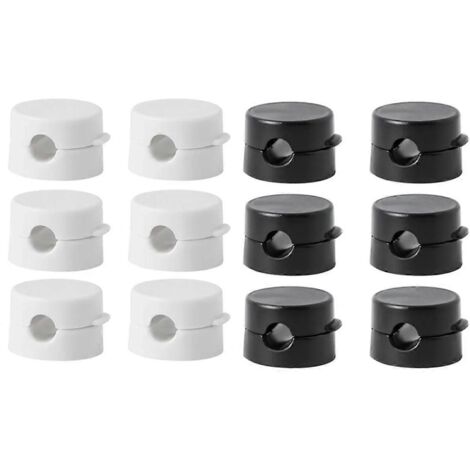 Lot de 12 clips magnétiques pour câbles, support de câble rotatif et réglable sous
