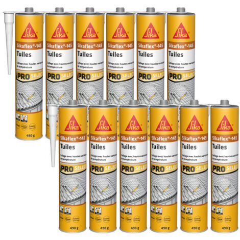 Lot de 12 colles souple SIKA pour tuiles Sikaflex 145 - 490g