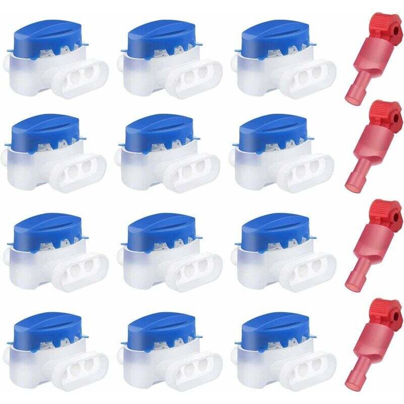 Trimec - Lot de 12 connecteur de câble étanche 3 trous connecteurs de fils électriques sertis connecteur de tondeuse à gazon rempli de gel avec 4