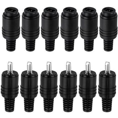 Lot de 12 Connecteur DIN Haut-Parleur 2 Broches avec Bornes à Vis, 6 Paires (Fiche Mâle & Femelle) Prise Cable Haut Parleur Idéale pour Audio HiFi, Amplificateurs & Enceintes, Connecteurs 2 Broches