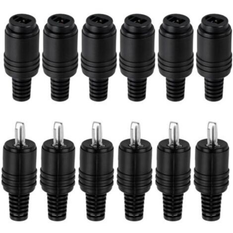 Lot de 12 Connecteur DIN Haut-Parleur 2 Broches avec Bornes à Vis, 6 Paires (Fiche Mâle & Femelle) Prise Cable Haut Parleur Idéale pour Audio HiFi, Amplificateurs & Enceintes, Connecteurs 2 Broches-Cr