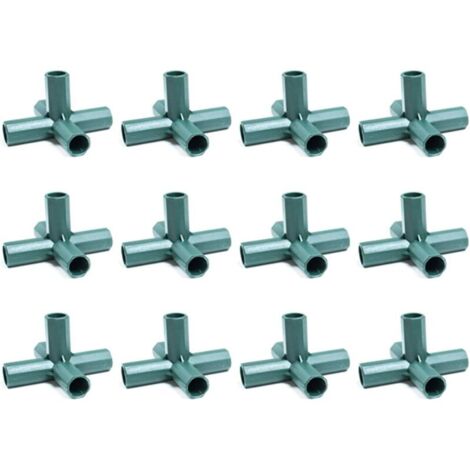 Lot de 12 connecteurs en PVC 5 voies 16 mm pour cadre de serre robuste