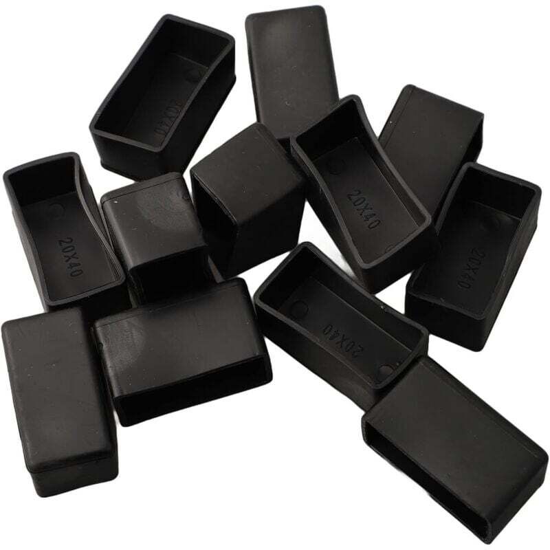 Lot de 12 couvre-pieds rectangulaires en caoutchouc pour meubles rembourrés - Protections de sol carrées - 20 x 40 mm