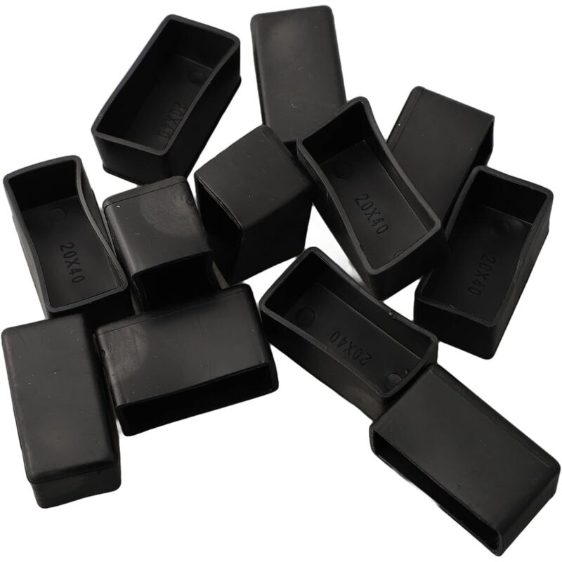 Lot de 12 couvre-pieds rectangulaires en caoutchouc pour meubles rembourrés - Protections de sol carrées - 20 x 40 mm