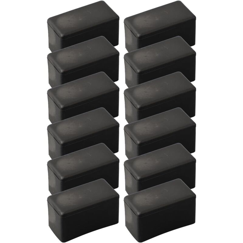 Lot de 12 couvre-pieds rectangulaires en caoutchouc pour meubles rembourrés - Protections de sol carrées - 30 x 40 mm