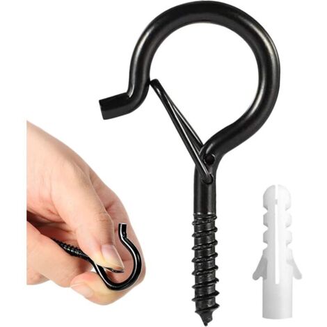 Lot de 12 crochets à visser Dimensions 55 x 25 mm Résistants à la rouille et intempéries Pour suspendre lumières et guirlandes